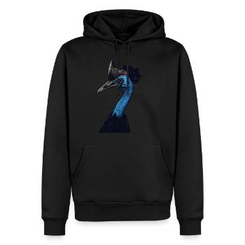 Kasuar - Männer Premium Bio Hoodie - Schwarz - Vorne - Nico (187cm)