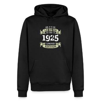 De vraies légendes sont nées en 1925, 100e anniversaire - Sweat à capuche Premium bio Homme - noir - Devant - Nico (187cm)