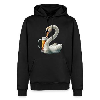 Schwanen Bier - Männer Premium Bio Hoodie - Schwarz - Vorne - Nico (187cm)