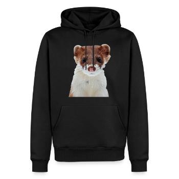 Wiesel - Männer Premium Bio Hoodie - Schwarz - Vorne - Nico (187cm)