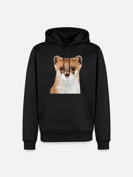Hermelin - Männer Premium Bio Hoodie - Schwarz