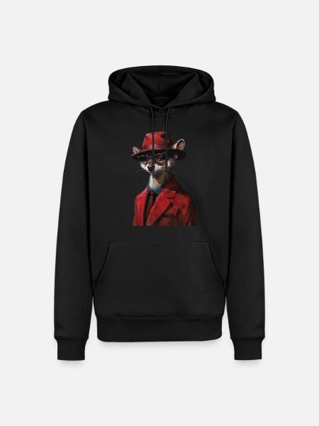 Hermelin - Männer Premium Bio Hoodie - Schwarz