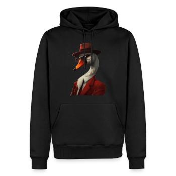 Schwan - Männer Premium Bio Hoodie - Schwarz - Vorne - Nico (187cm)