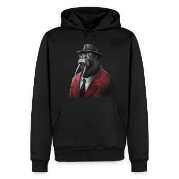 Walross - Männer Premium Bio Hoodie - Schwarz - Vorne - Nico (187cm)