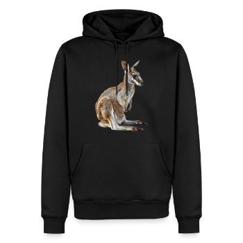 Wallaby - Männer Premium Bio Hoodie - Schwarz - Vorne - Nico (187cm)