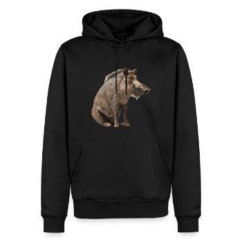 Warzenschwein - Männer Premium Bio Hoodie - Schwarz - Vorne - Nico (187cm)