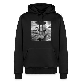 Schwan - Männer Premium Bio Hoodie - Schwarz - Vorne - Nico (187cm)