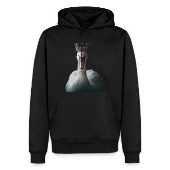 Schwan - Männer Premium Bio Hoodie - Schwarz - Vorne - Nico (187cm)