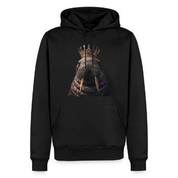 Walross - Männer Premium Bio Hoodie - Schwarz - Vorne - Nico (187cm)