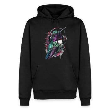 Kolibri - Männer Premium Bio Hoodie - Schwarz - Vorne - Nico (187cm)
