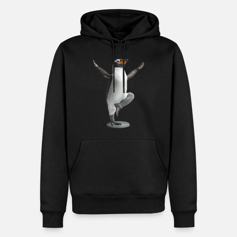 Pinguin - Männer Premium Bio Hoodie - Schwarz