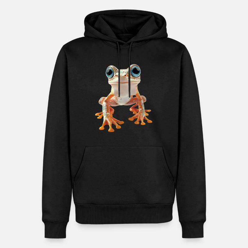 Frosch - Männer Premium Bio Hoodie - Schwarz