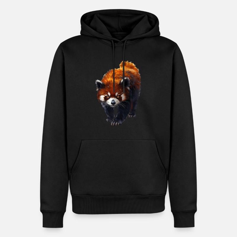 Roter Panda - Männer Premium Bio Hoodie - Schwarz