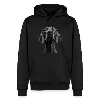 Weimaraner - Männer Premium Bio Hoodie - Schwarz - Vorne - Nico (187cm)