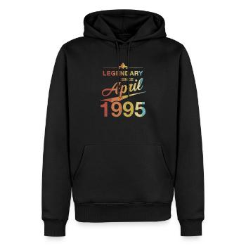 30e anniversaire Légendaire Avril 1995 Volume 95 - Sweat à capuche Premium bio Homme - noir - Devant - Nico (187cm)
