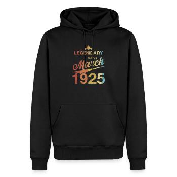100ème Anniversaire Légendaire Mars 1925 Volume 25 - Sweat à capuche Premium bio Homme - noir - Devant - Nico (187cm)