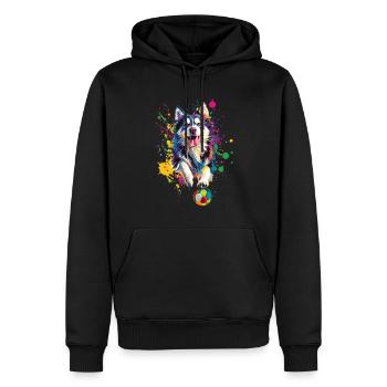 Alaskan Malamute - Männer Premium Bio Hoodie - Schwarz - Vorne - Nico (187cm)