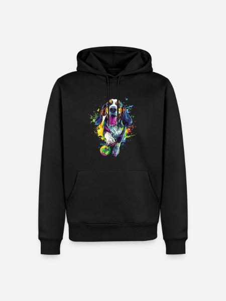Basset - Männer Premium Bio Hoodie - Schwarz