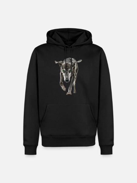 Windhund - Männer Premium Bio Hoodie - Schwarz