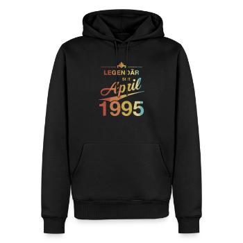 30e anniversaire Légendaire Avril 1995 Volume 95 - Sweat à capuche Premium bio Homme - noir - Devant - Nico (187cm)