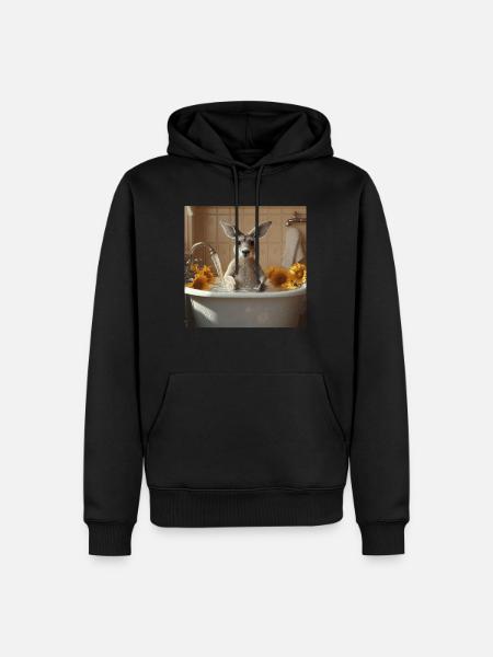 Känguru - Männer Premium Bio Hoodie - Schwarz