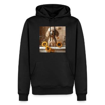 Pudel - Männer Premium Bio Hoodie - Schwarz - Vorne - Nico (187cm)
