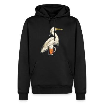 Reiher Vogel Bier - Männer Premium Bio Hoodie - Schwarz - Vorne - Nico (187cm)