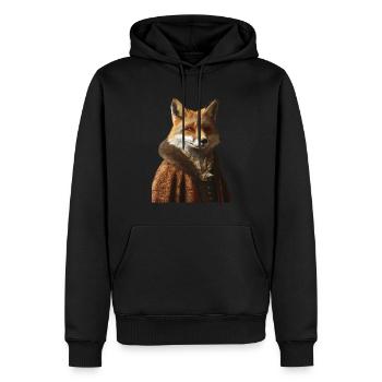 Fuchs - Männer Premium Bio Hoodie - Schwarz - Vorne - Nico (187cm)