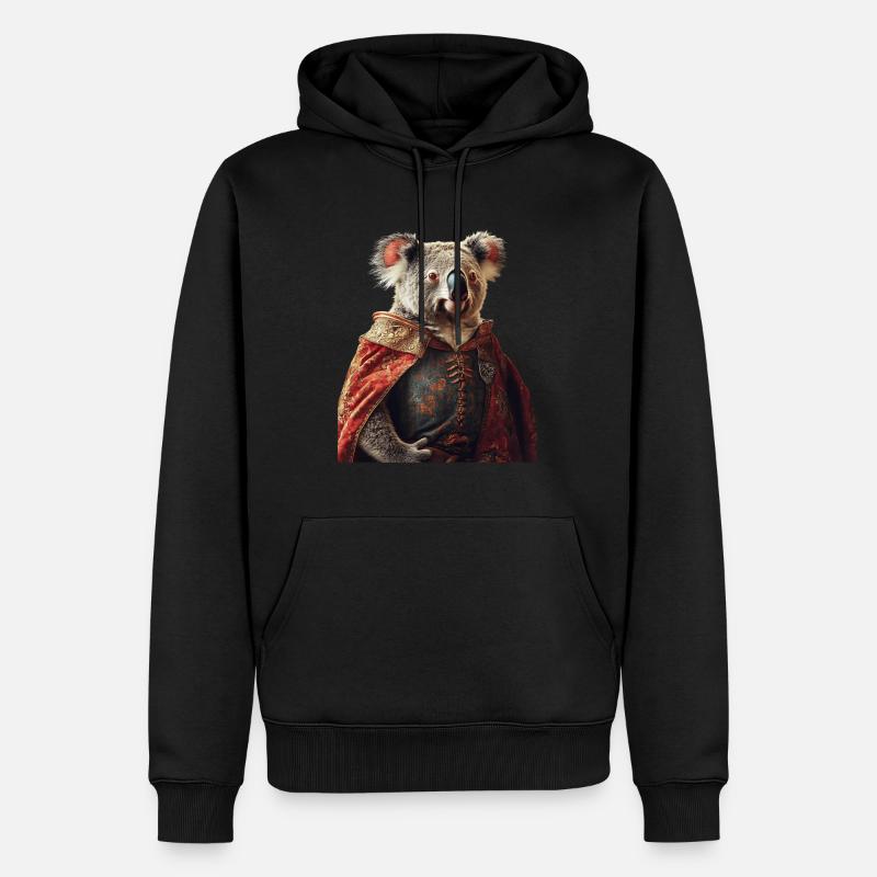 Koala - Männer Premium Bio Hoodie - Schwarz