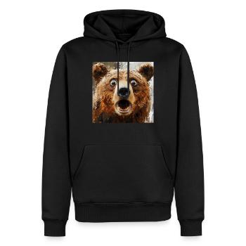 Tragen - Männer Premium Bio Hoodie - Schwarz - Vorne - Nico (187cm)