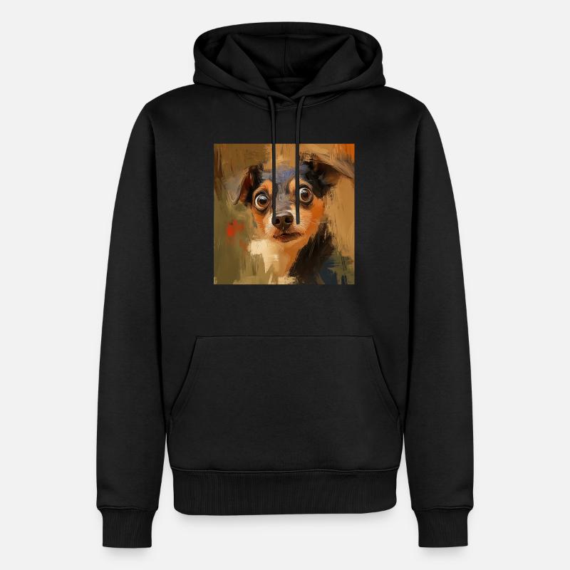 Hund - Männer Premium Bio Hoodie - Schwarz