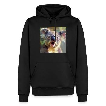 Koala - Männer Premium Bio Hoodie - Schwarz - Vorne - Nico (187cm)