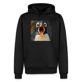 Pinguin - Männer Premium Bio Hoodie - Schwarz - Vorne - Nico (187cm)