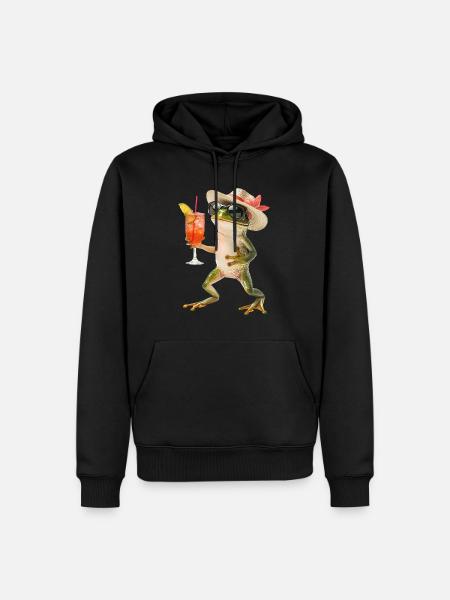 Frosch - Männer Premium Bio Hoodie - Schwarz