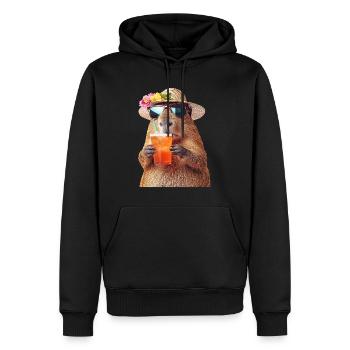 Wasserschwein - Männer Premium Bio Hoodie - Schwarz - Vorne - Nico (187cm)