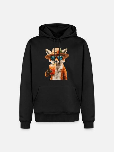Fuchs - Männer Premium Bio Hoodie - Schwarz