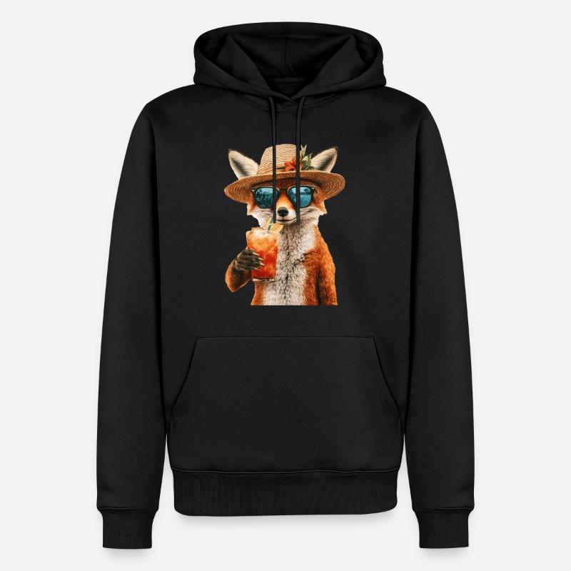Fuchs - Männer Premium Bio Hoodie - Schwarz