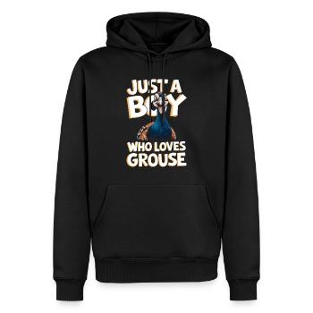 Auerhahn - Männer Premium Bio Hoodie - Schwarz - Vorne - Nico (187cm)