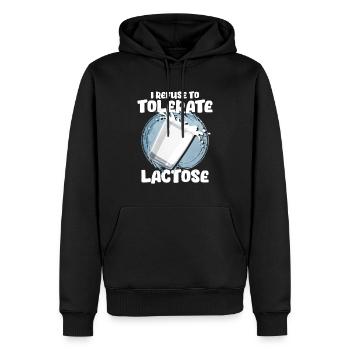 Laktose - Männer Premium Bio Hoodie - Schwarz - Vorne - Nico (187cm)
