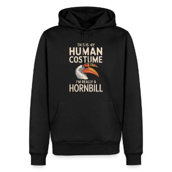 Nashornvogel - Männer Premium Bio Hoodie - Schwarz - Vorne - Nico (187cm)