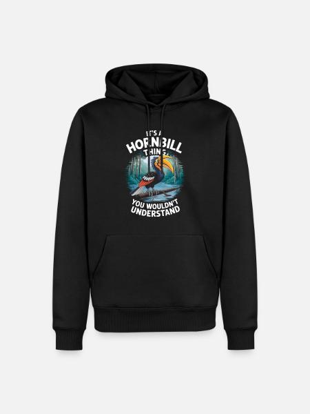 Nashornvogel - Männer Premium Bio Hoodie - Schwarz