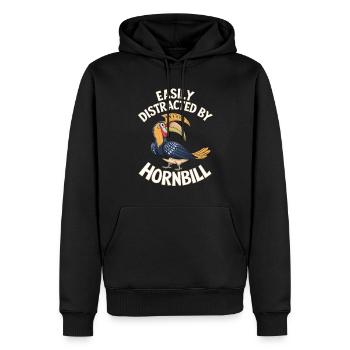 Nashornvogel - Männer Premium Bio Hoodie - Schwarz - Vorne - Nico (187cm)
