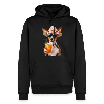 Basenji - Männer Premium Bio Hoodie - Schwarz - Vorne - Nico (187cm)
