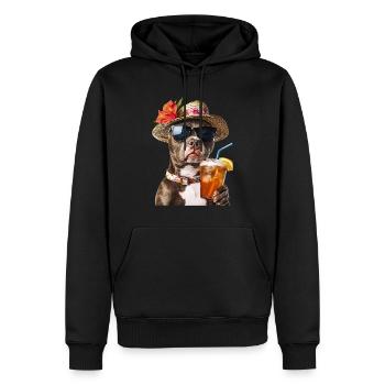 Amerikanischer Pitbull Terrier - Männer Premium Bio Hoodie - Schwarz - Vorne - Nico (187cm)