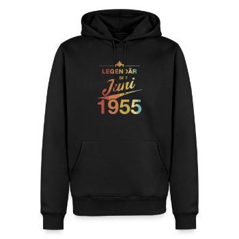 70th Birthday Legendary since June 1955 Volume 55 - Men’s Premium Organic Hoodie - black - Front - Nico (187cm)
