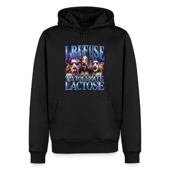 Laktose - Männer Premium Bio Hoodie - Schwarz - Vorne - Nico (187cm)