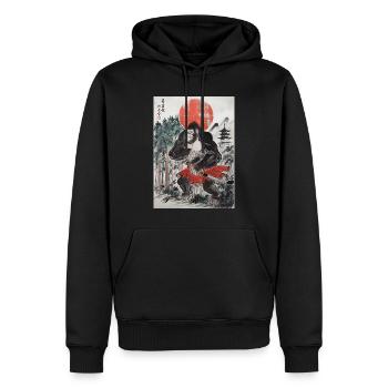 Samurai - Männer Premium Bio Hoodie - Schwarz - Vorne - Nico (187cm)