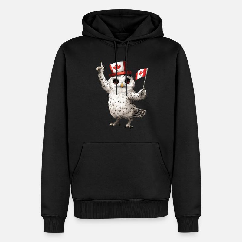 Schneeeule - Männer Premium Bio Hoodie - Schwarz