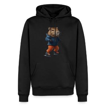 Wasserschwein - Männer Premium Bio Hoodie - Schwarz - Vorne - Nico (187cm)