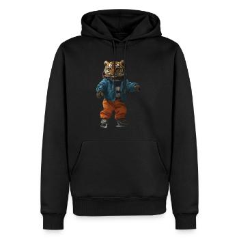 Tiger - Männer Premium Bio Hoodie - Schwarz - Vorne - Nico (187cm)